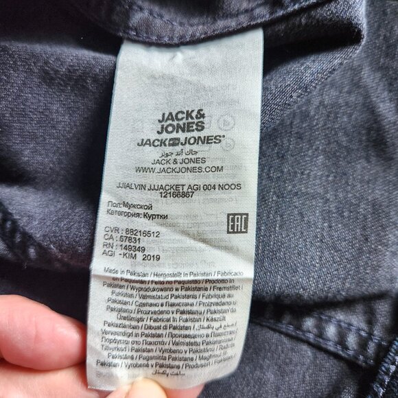Jack and Jones Denim Jacket Men's Med. Trucker Jean Dark Blue Jeans Intelligence - Picture 6 of 10